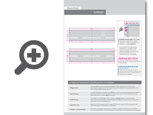 Product Bild faltblatt__gefalzt_auf_din_lang_quer__4-seiter__beidseitig_bedruckt_(4_4_farbig_+_2_sonderfarben_hks)
