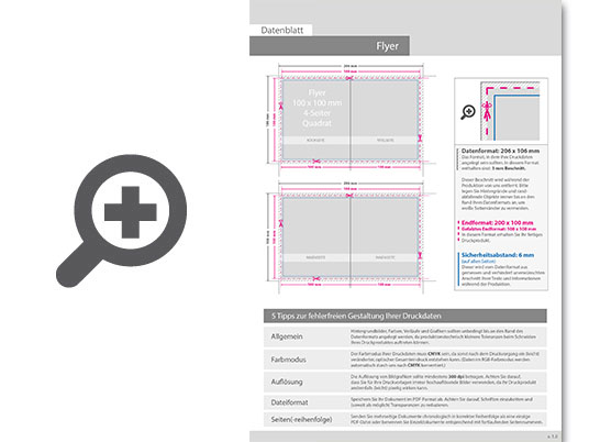 Product Bild faltblatt__gefalzt_auf_quadrat_10_0_cm_x_10_0_cm__4-seiter__beidseitig_bedruckt_(4_4_farbig_+_1_sonderfarbe_hks)