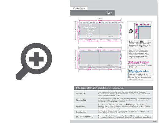 Product Bild hochglanz-uv-lack_faltblatt__gefalzt_auf_quadrat_12_0_cm_x_12_0_cm__vertikaler_mittelfalz__4-seitig