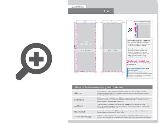 Product Bild flyer_15_0_cm_x_26_5_cm__beidseitig_bedruckt_(4_4_farbig_+_2_sonderfarben_hks)
