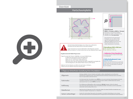 Product Bild hartschaumplatte_in_kleeblatt-form_konturgefr__st___einseitig_4_0-farbig_bedruckt