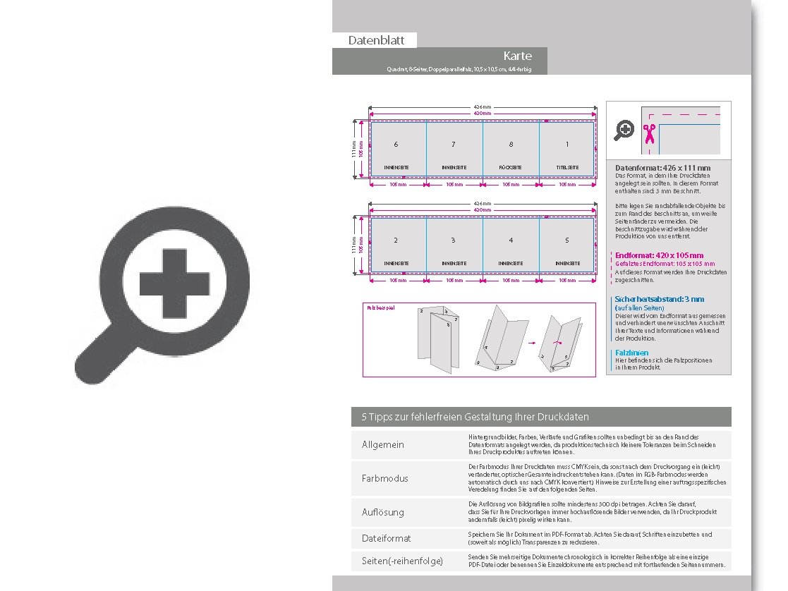Product Bild einladungskarte__gefalzt_auf_quadrat_10_5_cm_x_10_5_cm__vertikaler_doppelparallelfalz__8-seitig