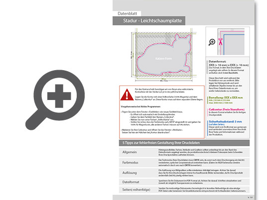 Product Bild leichtschaumplatte_stadur_in_katze-form_konturgefr__st___einseitig_4_0-farbig_bedruckt