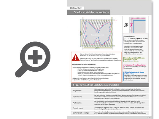 Product Bild leichtschaumplatte_stadur_in_schmetterling-form_konturgefr__st___einseitig_4_0-farbig_bedruckt