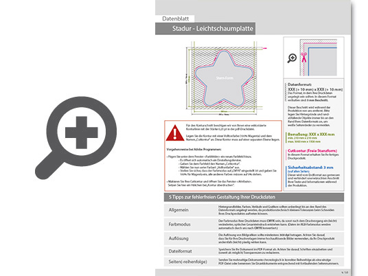 Product Bild leichtschaumplatte_stadur_in_stern-form_konturgefr__st___einseitig_4_0-farbig_bedruckt